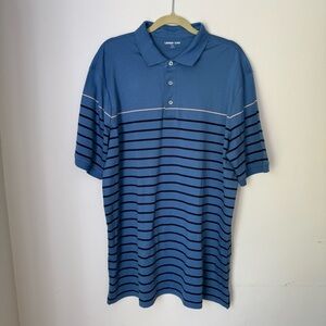 Lands’ End Supima Cotton Polo Shirt XLT Blue Striped NWT Tall Men’s